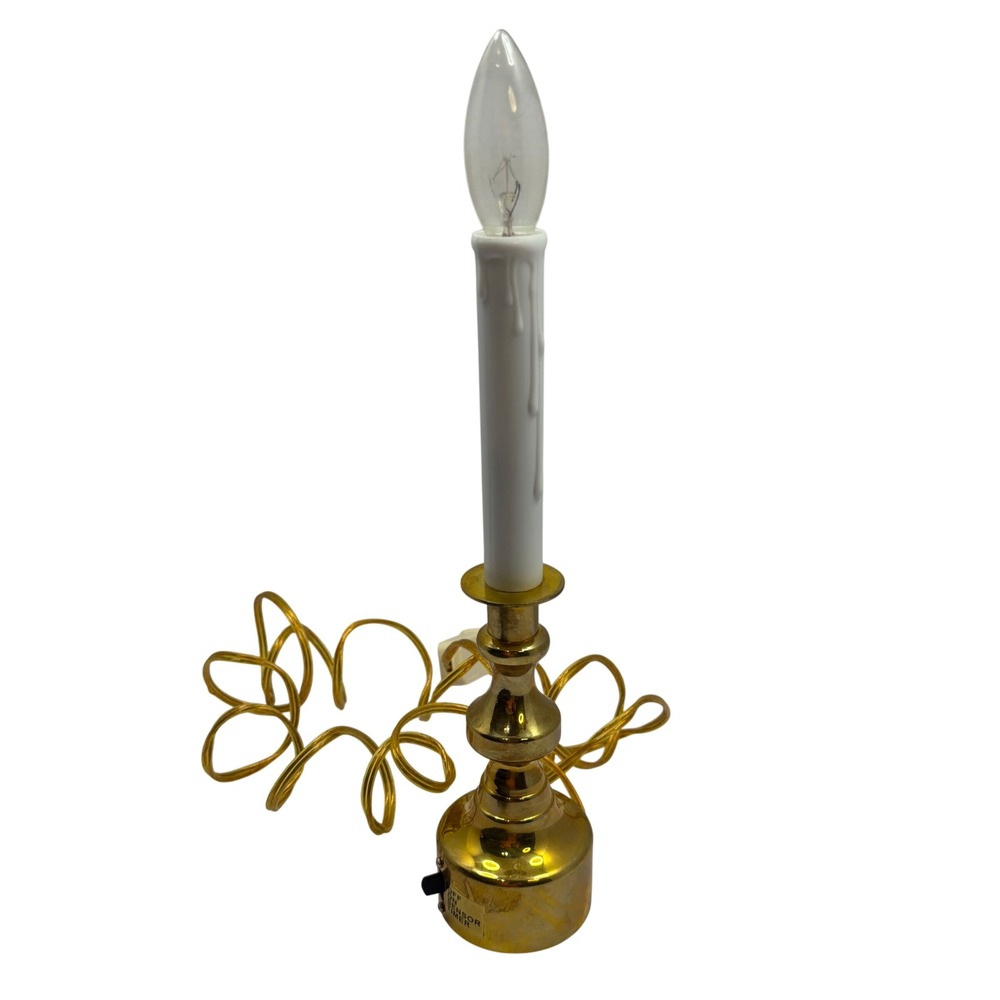 Lot of 6 Electric Window Candles Brass Base Light Sensor Timer Christmas Deco 9" - Picture 2 of 8